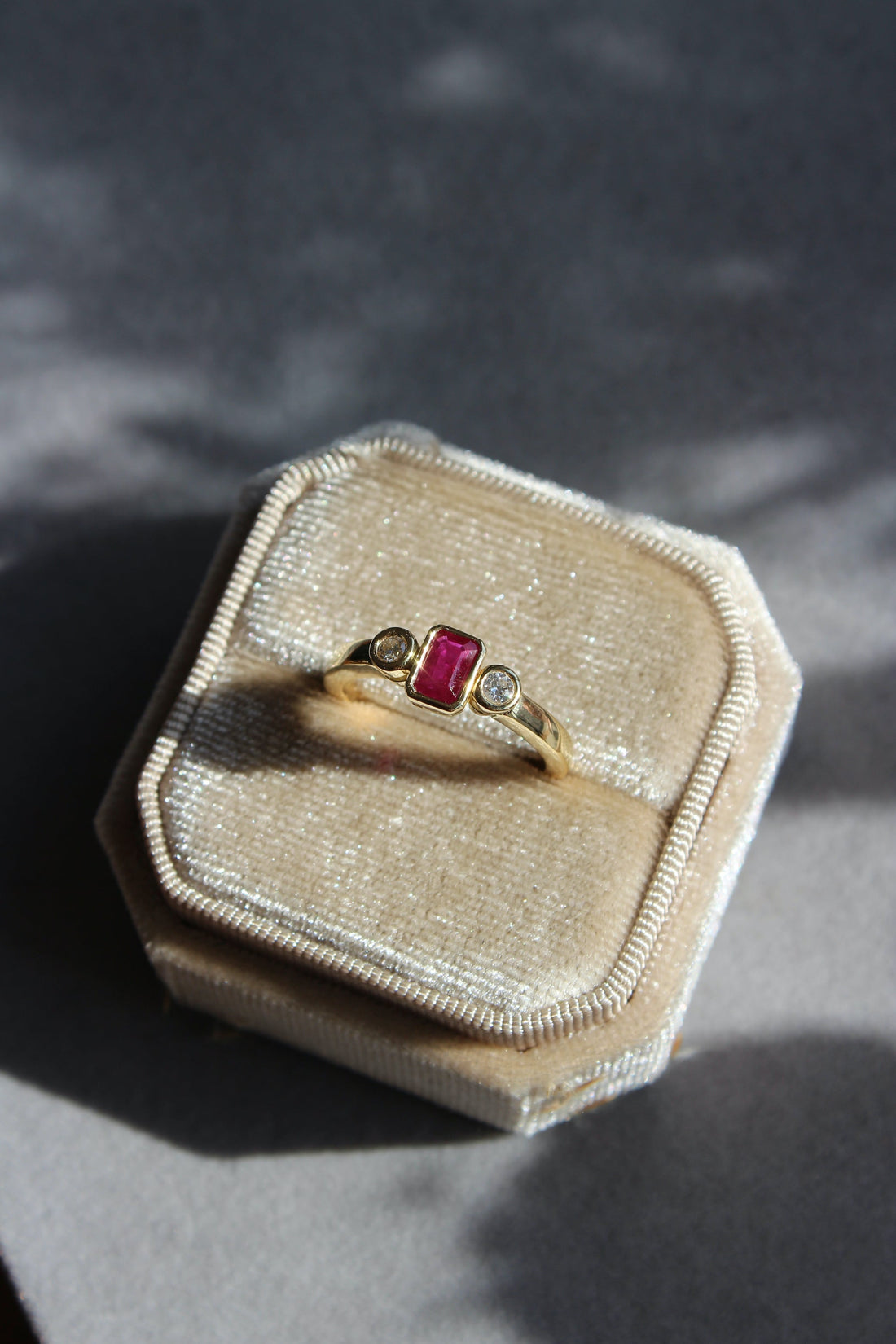 Ruby and diamond 18ct Yellow Gold ring 