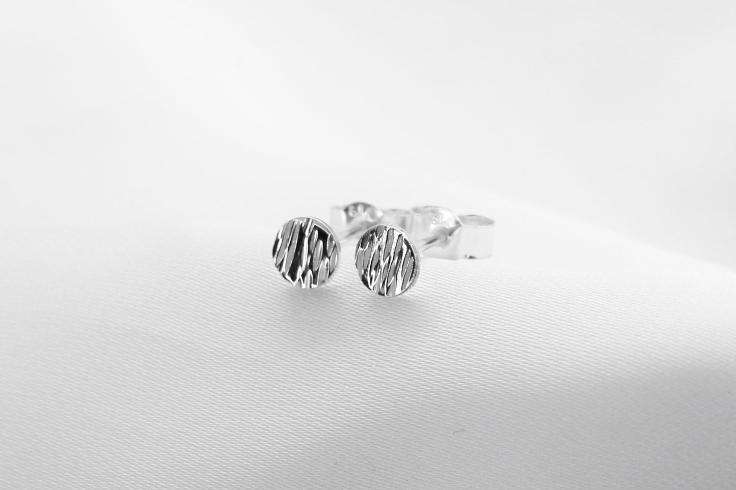 Silver Ripple Studs