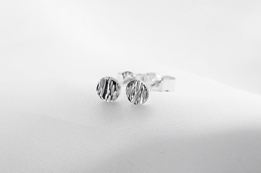 Silver Ripple Studs