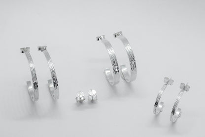 Silver Ripple Studs