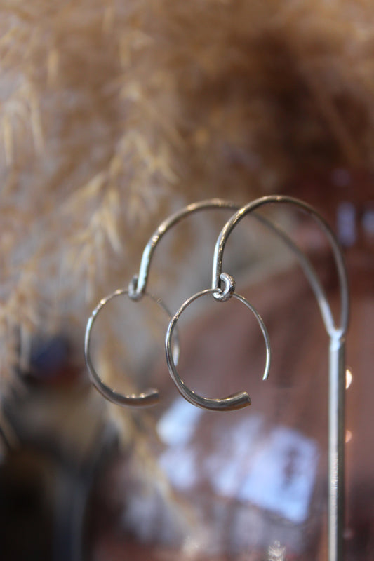 Silver Square  Hoops