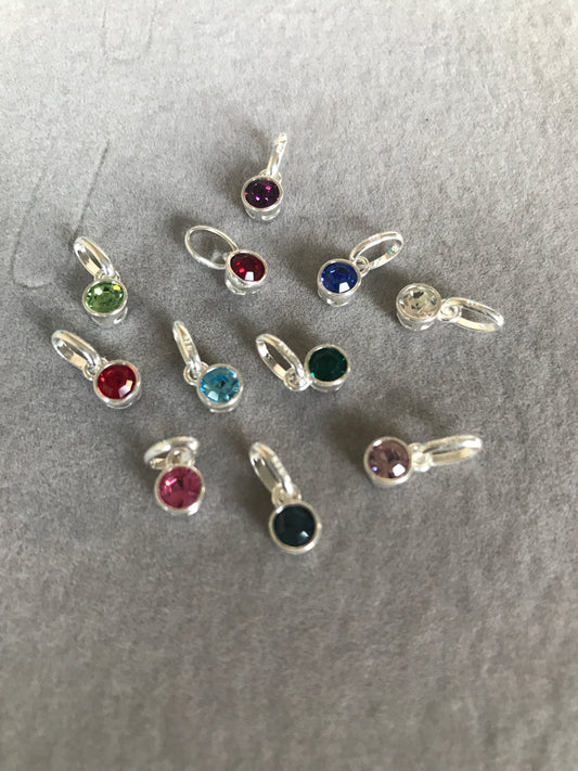 Sterling silver birthstone charms