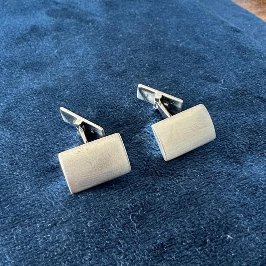 Matt Finish Silver Cufflinks