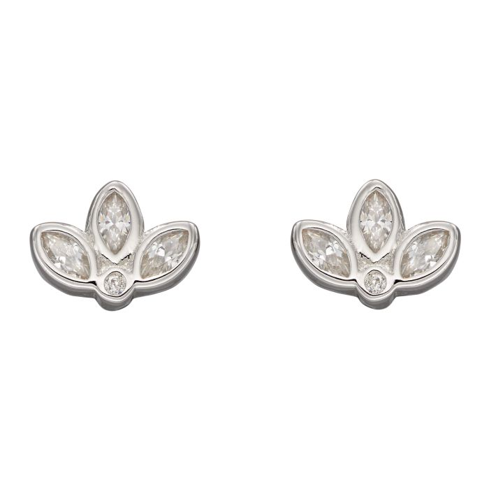 Mini Lotus Studs in silver