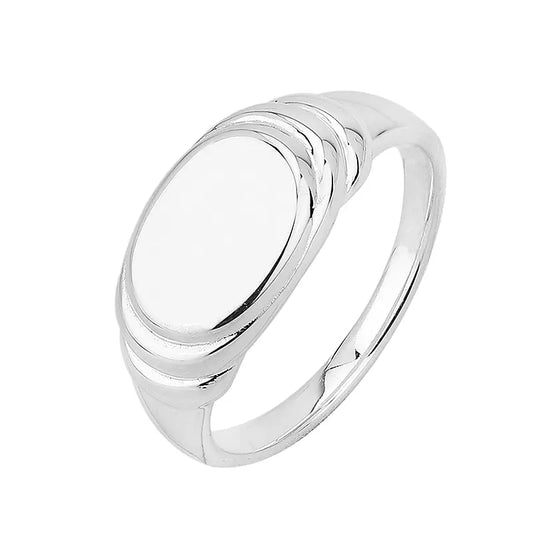 Sterling Silver Oval Signet Ring