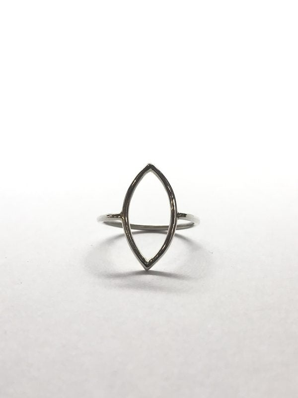 Silver Geo Navette ring