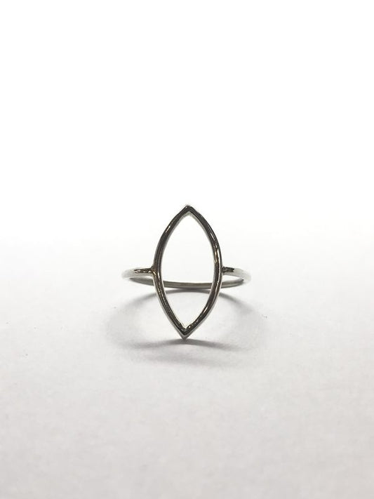 Silver Geo Navette ring